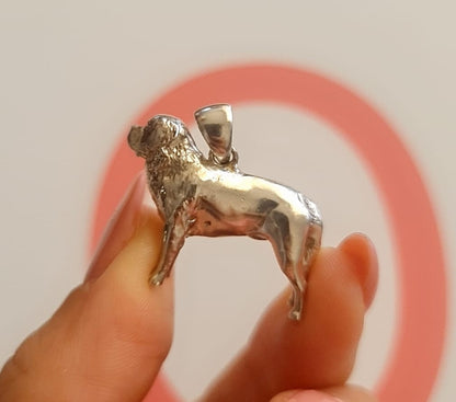 Handmade St. Bernard Silver Pendant: Dog Lover Gift