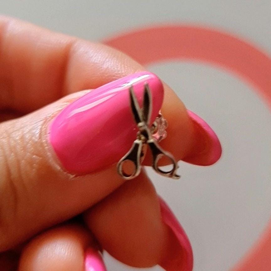 Scissors Stud Earrings - trendy earrings for barber, hairdresser sterling silver