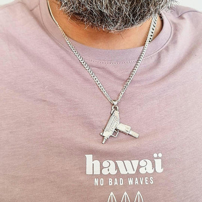 Uzi gun pendant, 925 sterling Silver weapon style, Army jewelry,  handmade steampunk