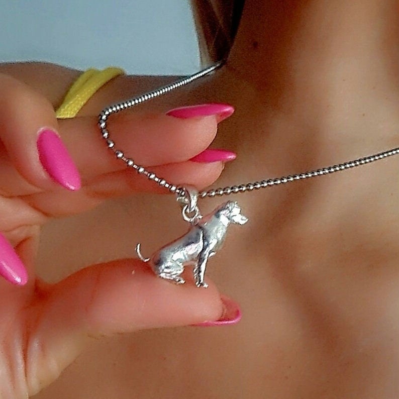 Handmade Labrador Retriever Pendant: Minimalist Sterling Silver Dog Silhouette