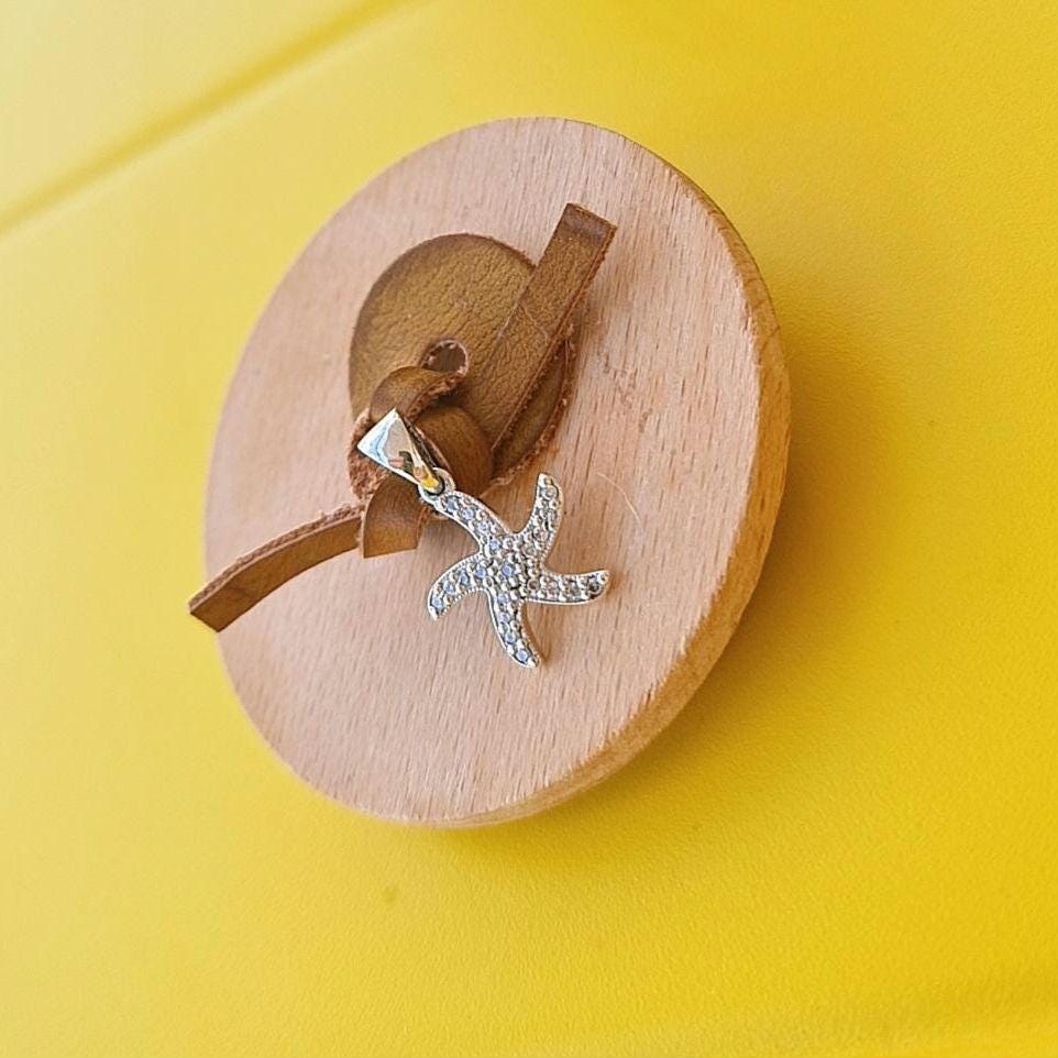 Sterling Silver Starfish Pendant – Dainty Sea Star Charm with Sparkling Stones, Ocean Inspired Jewelry