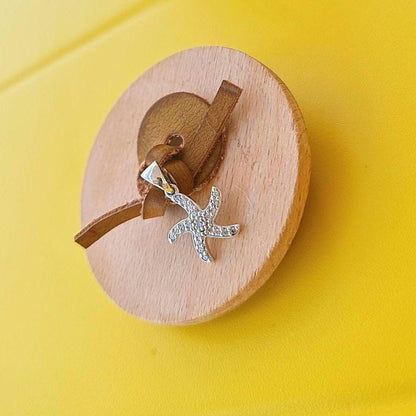 Sterling Silver Starfish Pendant – Dainty Sea Star Charm with Sparkling Stones, Ocean Inspired Jewelry