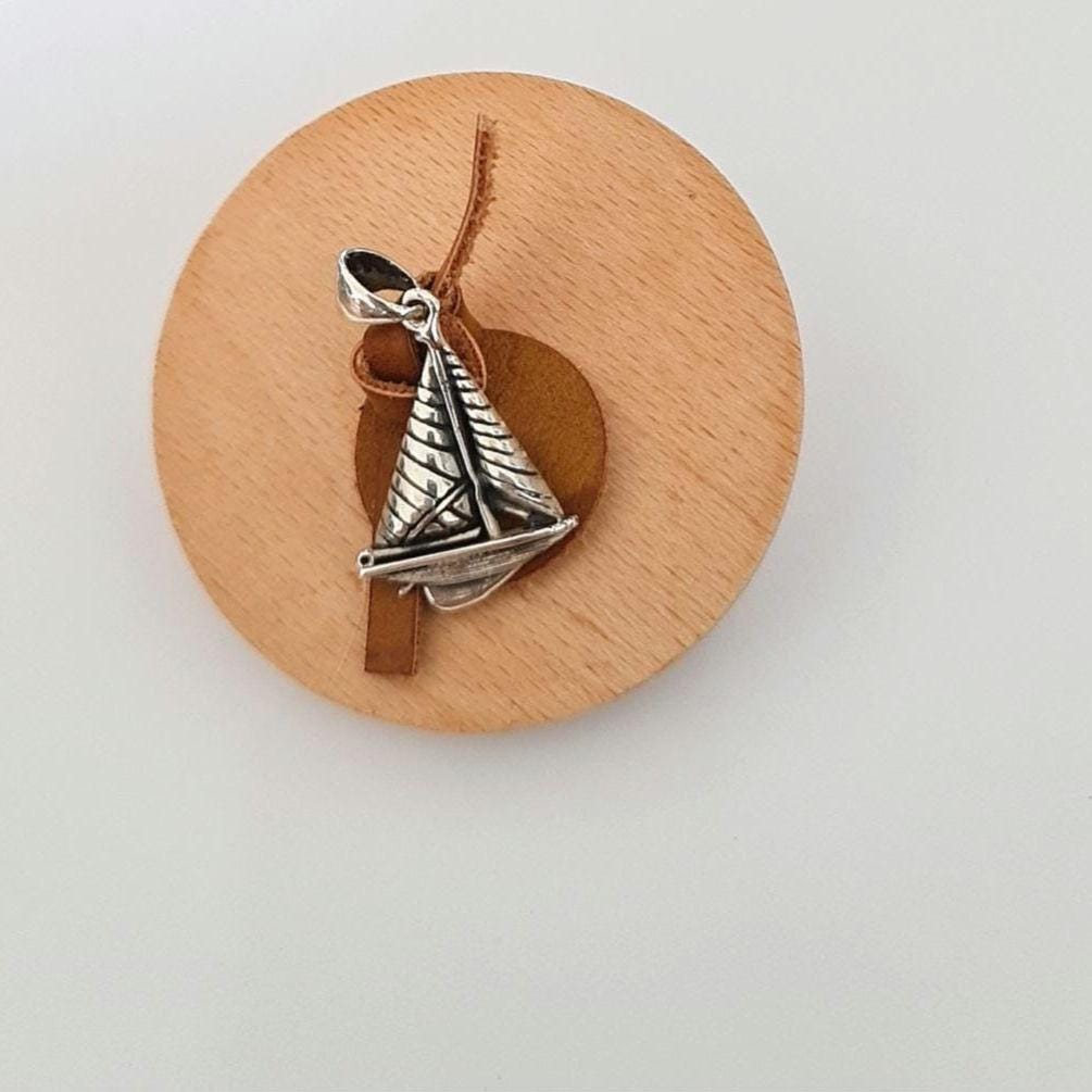 Sterling Silver Sailing Boat Pendant - Nautical Jewelry Gift