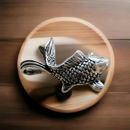 Handmade Sterling Silver Koi Fish Pendant: Lucky Japanese Necklace