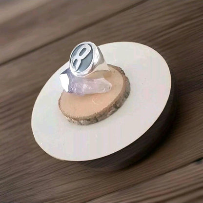 Handmade Sterling Silver 8 Ball Ring: Billiard Inspired Statement Jewelry