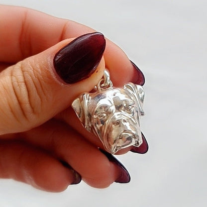 Handmade Sterling Silver Boxer Dog Pendant: Minimalist Pet Jewelry