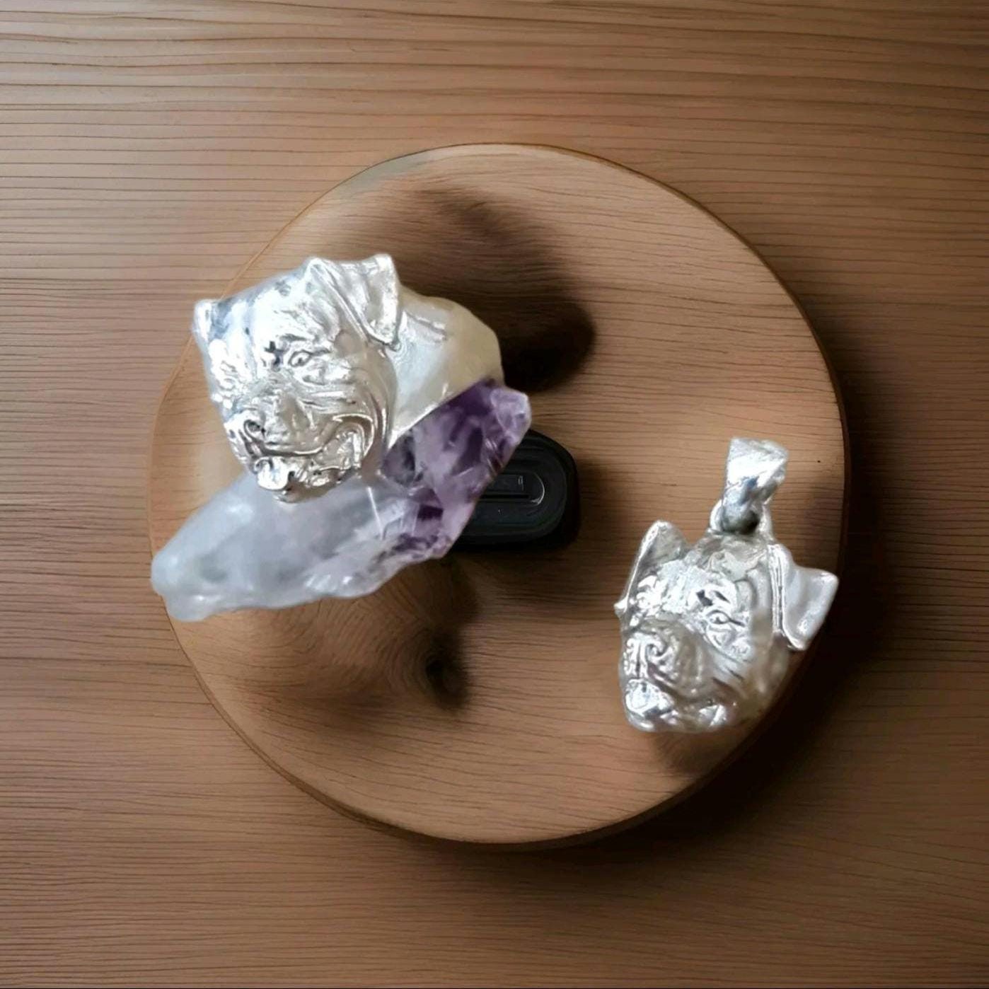 Handmade Rottweiler Ring: Detailed 925 Sterling Silver Dog Jewelry