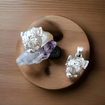 Handmade Rottweiler Ring: Detailed 925 Sterling Silver Dog Jewelry