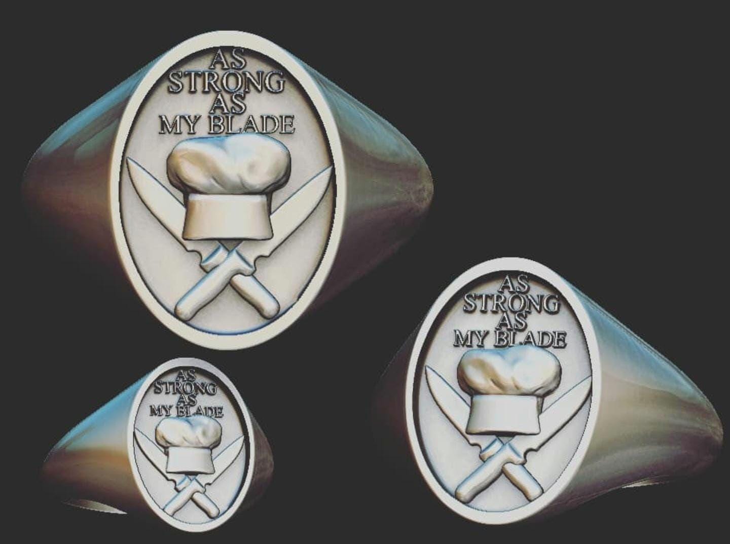 Handmade 925 Sterling Silver Chef Ring: Culinary Gift