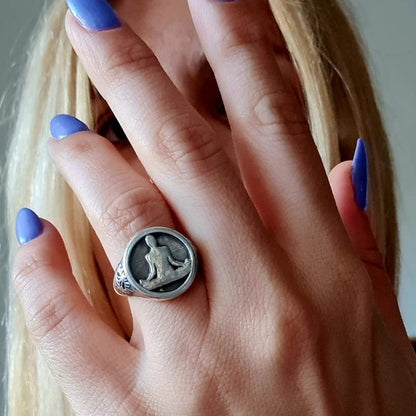 Meditation  Namaste Ring - Sterling Silver, Handmade with 9 Grams - Yoga jewelry  meditation vibe