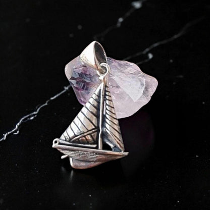 Sterling Silver Sailing Boat Pendant - Nautical Jewelry Gift
