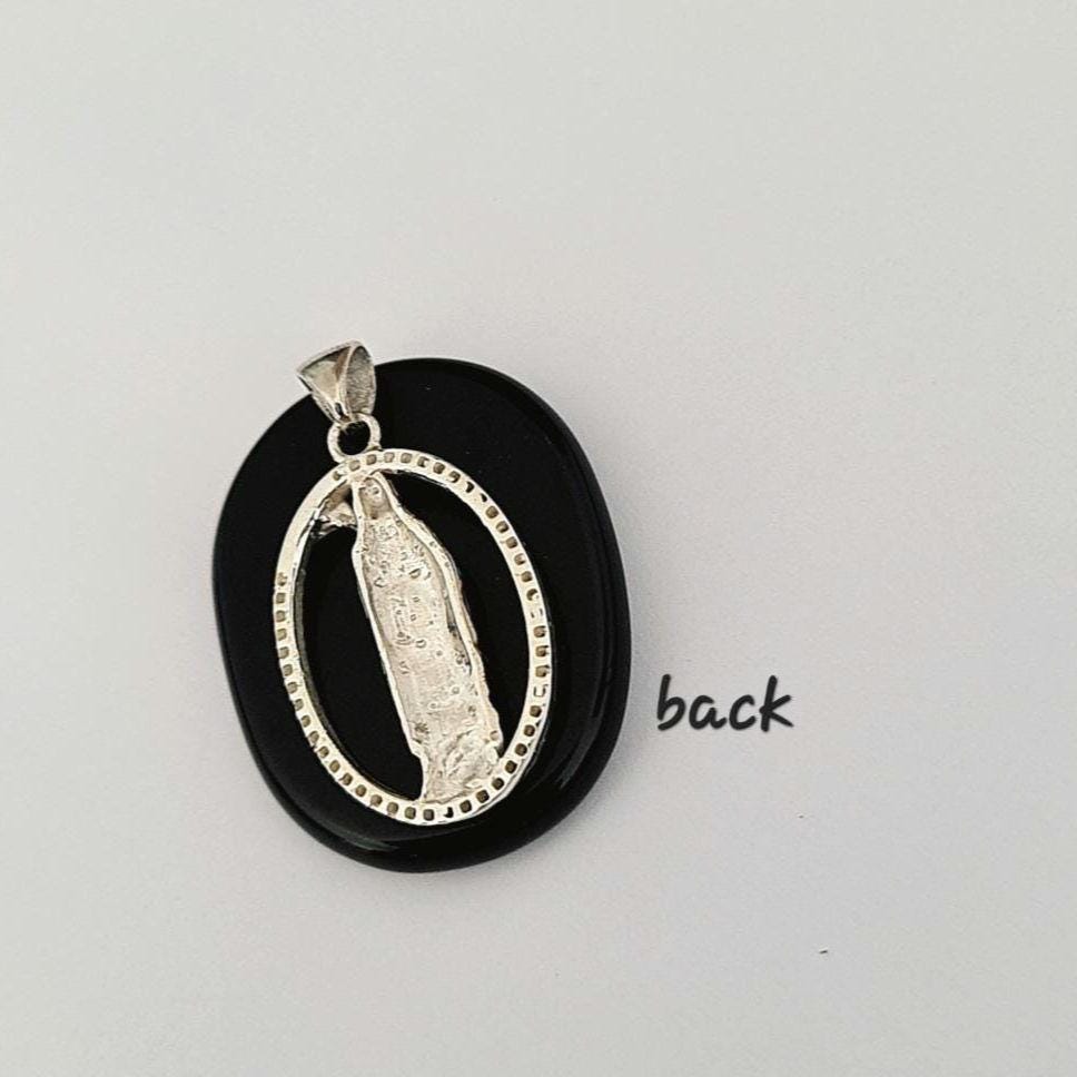 Handmade Silver Santa Muerte Pendant: Gothic Scythe Amulet with Zirconia