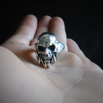 Samurai Japanese  Skull Ring   Sterling Silver Art, Ancient & Modern Japanese Style