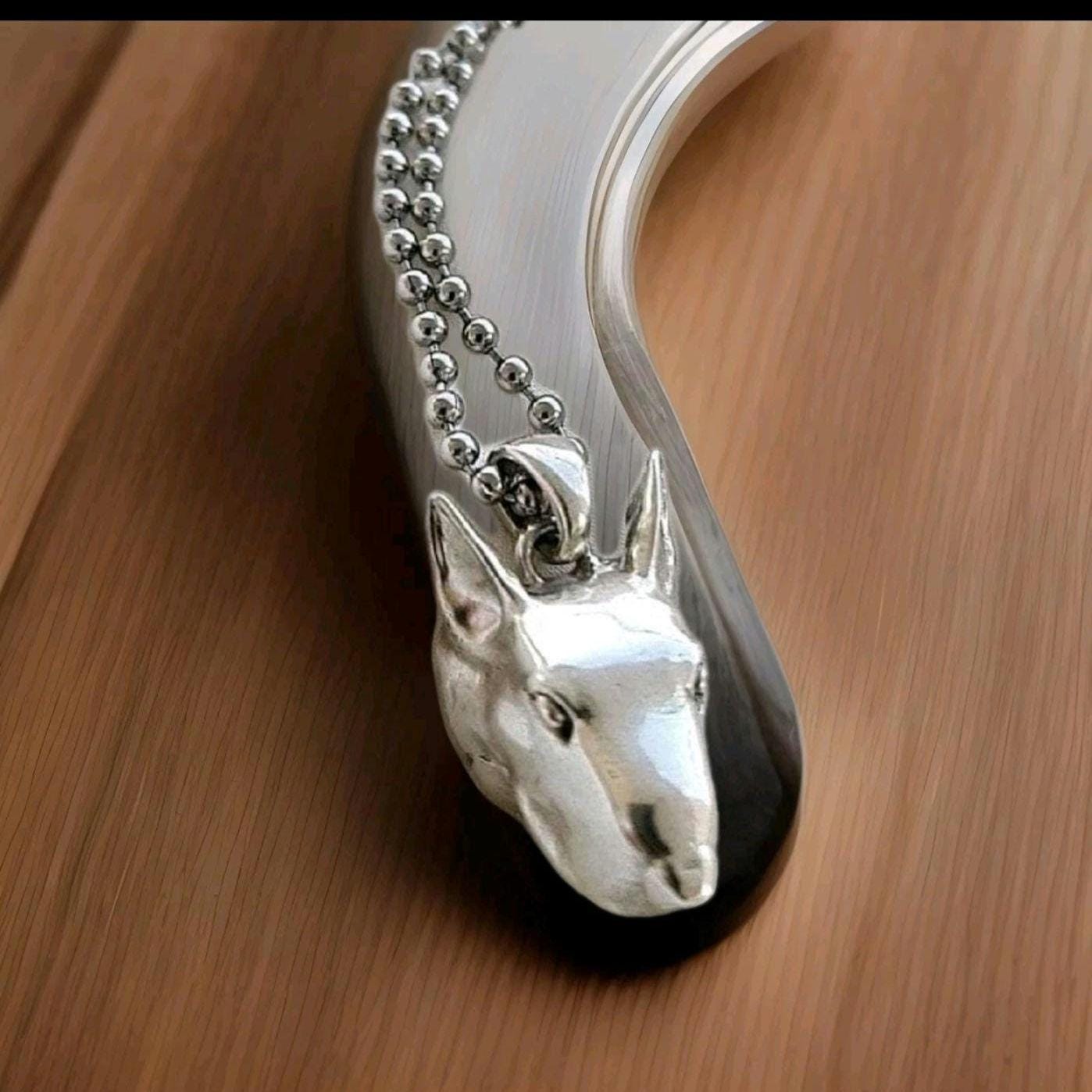 Handmade 925 Silver English Bull Terrier Pendant: Dog Lover Jewelry