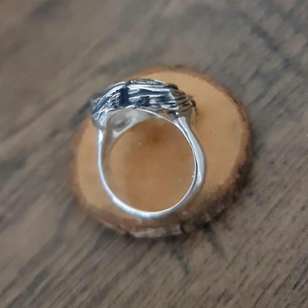 Handmade Sterling Silver Iron Maiden Killers - Eddie Skull Ring: Biker Rock Pendant