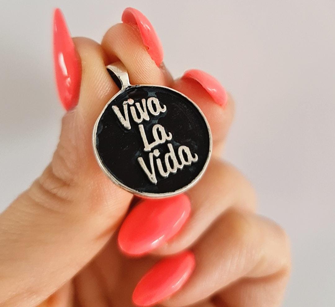 Viva la Vida Sterling Silver Pendant: Frida Kahlo Inspired