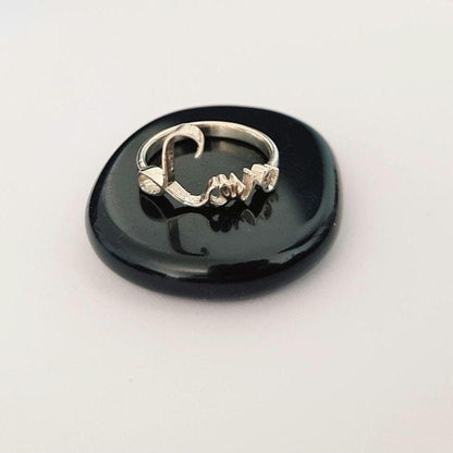 Dainty Sterling Silver Love Ring: Minimalist Promise Jewelry