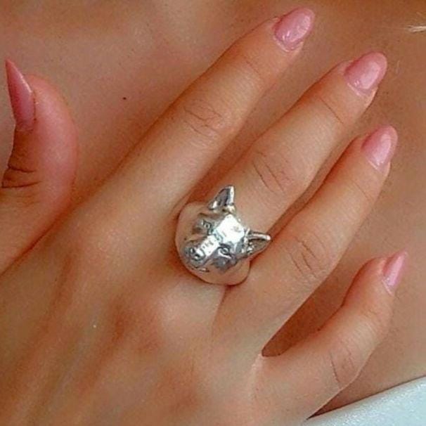 Handmade 925 Sterling Silver Shiba Inu Ring: Dog Lover Jewelry