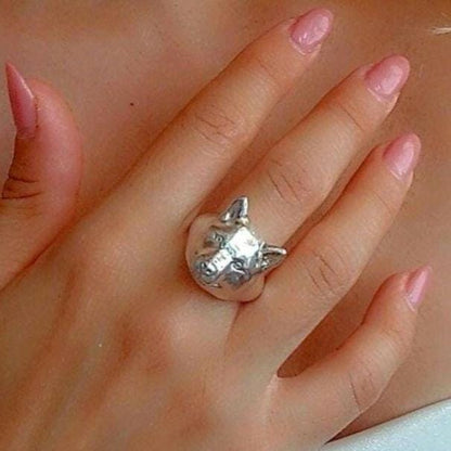 Handmade 925 Sterling Silver Shiba Inu Ring: Dog Lover Jewelry
