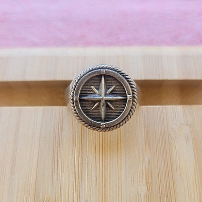 Ultimate Compass Signet Ring - Uniquely Designed Sterling Silver
