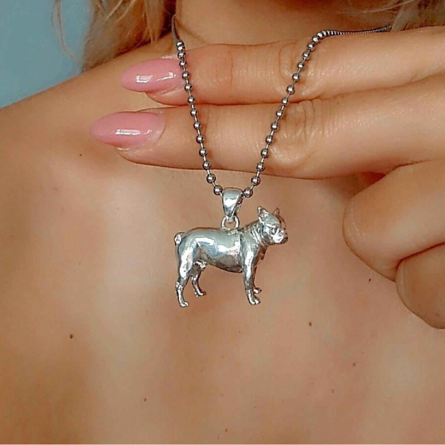 Handmade 925 Silver French Bulldog Pendant Necklace: Dog Lover Gift