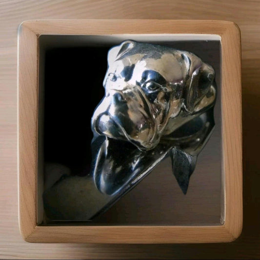 Handmade 925 Silver Boxer Dog Ring: Animal Lover Gift