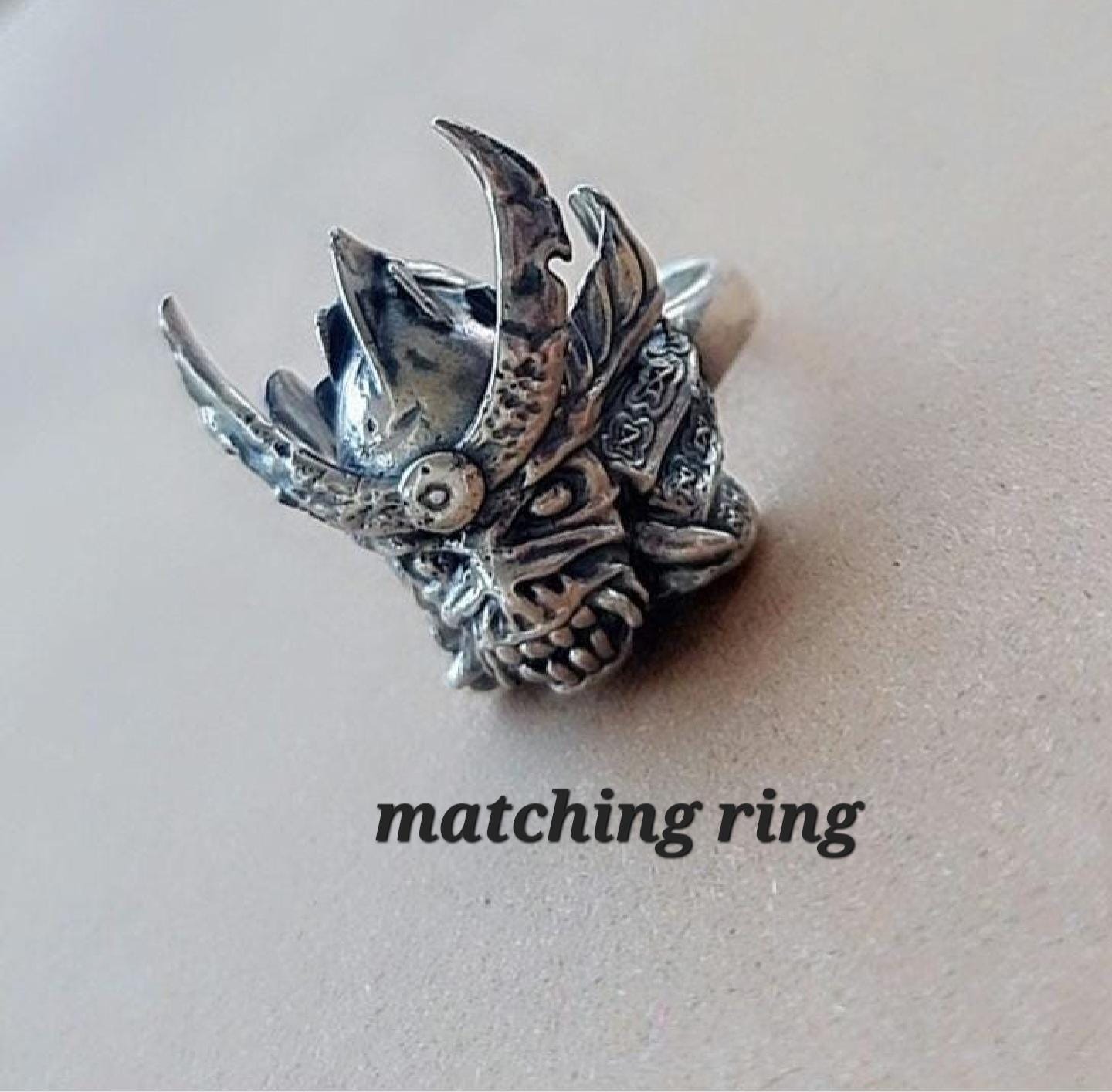 Handmade Sterling Silver Iron Maiden Senjutsu - Samurai Skull Pendant: Rocker Biker Jewelry