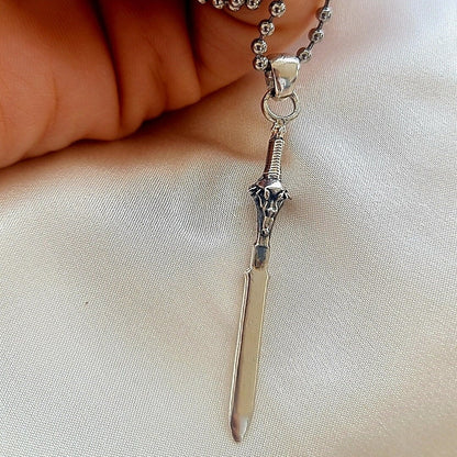 Handmade Sterling Silver Anduin Lothar Sword Pendant - Warcraft Jewelry