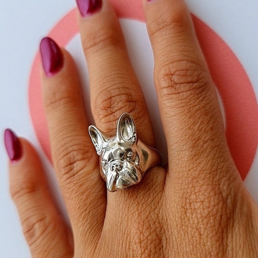French Bulldog Ring: A Stylish Tribute to Your Four-Legged Companion -  Sterling Silver 925