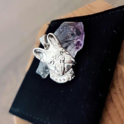 Handmade Sterling Silver French Bulldog Pendant: Minimalist Dog Necklace