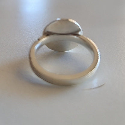 Handmade Sterling Silver Full Moon Face Ring: Celestial Jewelry