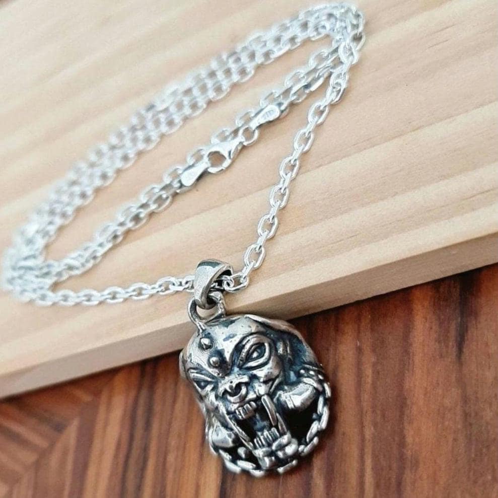 Motorhead Snaggletooth War Pig Pendant-  Sterling Silver-Heavy Duty Design for the Ultimate Rockstar