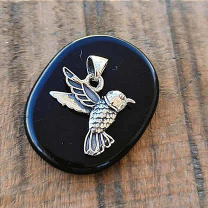 Sterling Silver Hummingbird Pendant: Symbol of Joy & Love