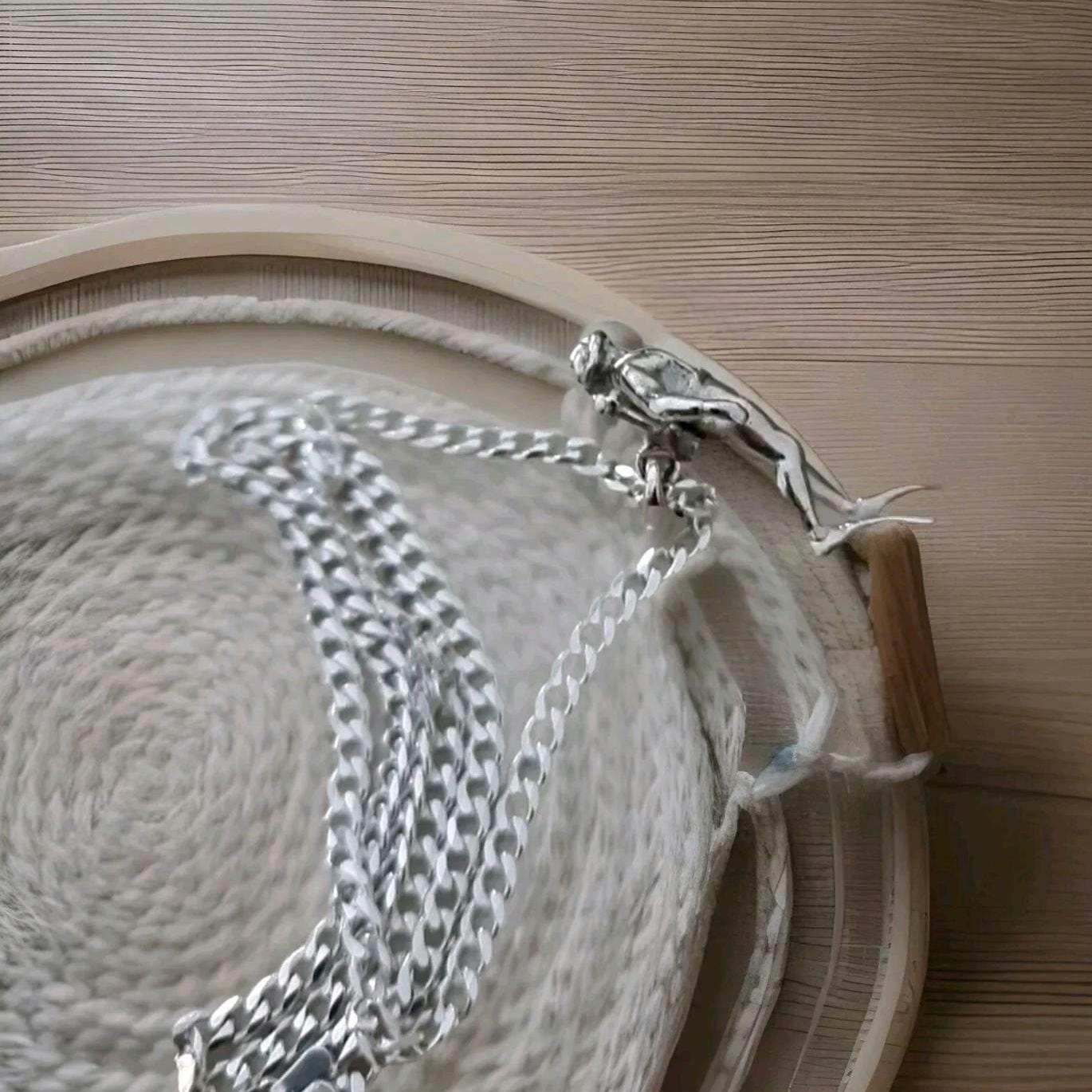 Handcrafted Sterling Silver Scuba Diver Pendant