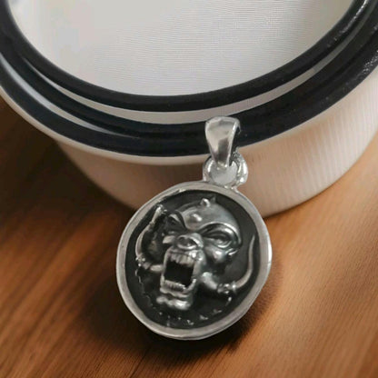 Motorhead Snaggletooth War Pig Pendant-Solid 925  Sterling Silver-Heavy Duty Design for the Ultimate Rockstar -