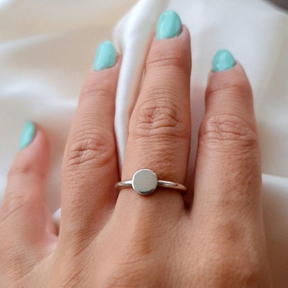 Handmade Sterling Silver Circle Ring: Minimalist Geometric Jewelry