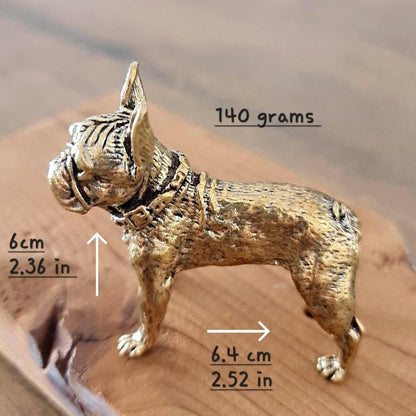 solid brass French Bulldog  figurine -Sculpture-Highly Detailed-Realistic - Deco style " 140 grams" - Decorative