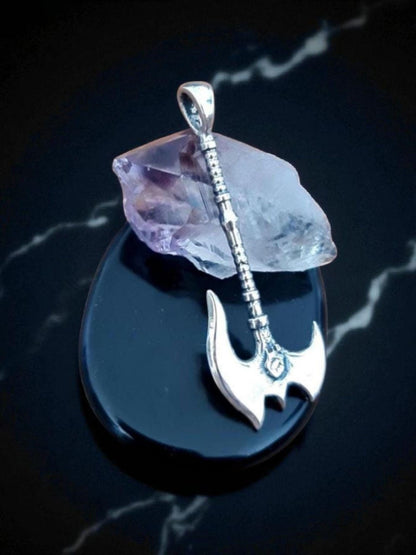 Sterling Silver Darius Axe Pendant: Handmade League of Legends Necklace