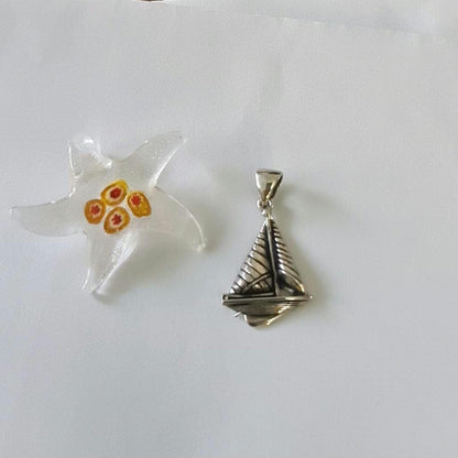 Sterling Silver Sailing Boat Pendant - Nautical Jewelry Gift
