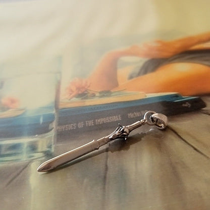 Handmade Sterling Silver Anduin Lothar Sword Pendant - Warcraft Jewelry