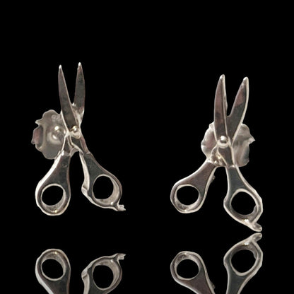 Scissors Stud Earrings - trendy earrings for barber, hairdresser sterling silver