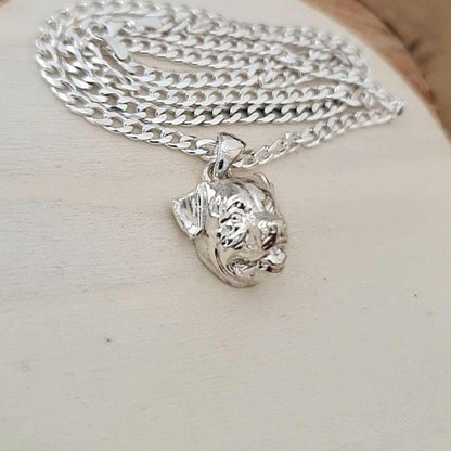 Rottweiler head  Solid  & Sturdy  pendant- Sculpture- Realistic Dog Model  -  925 Sterling Silver