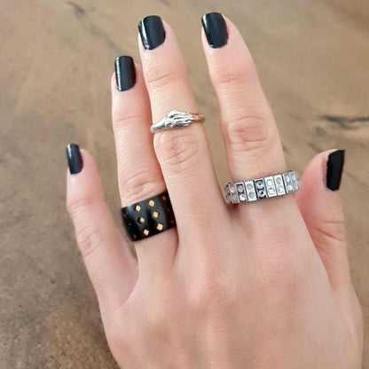 Sterling Silver Holding Hands Ring: Romantic Love Symbol