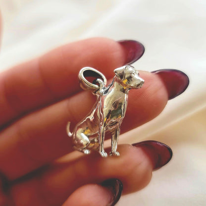 Handmade Labrador Retriever Pendant: Minimalist Sterling Silver Dog Silhouette
