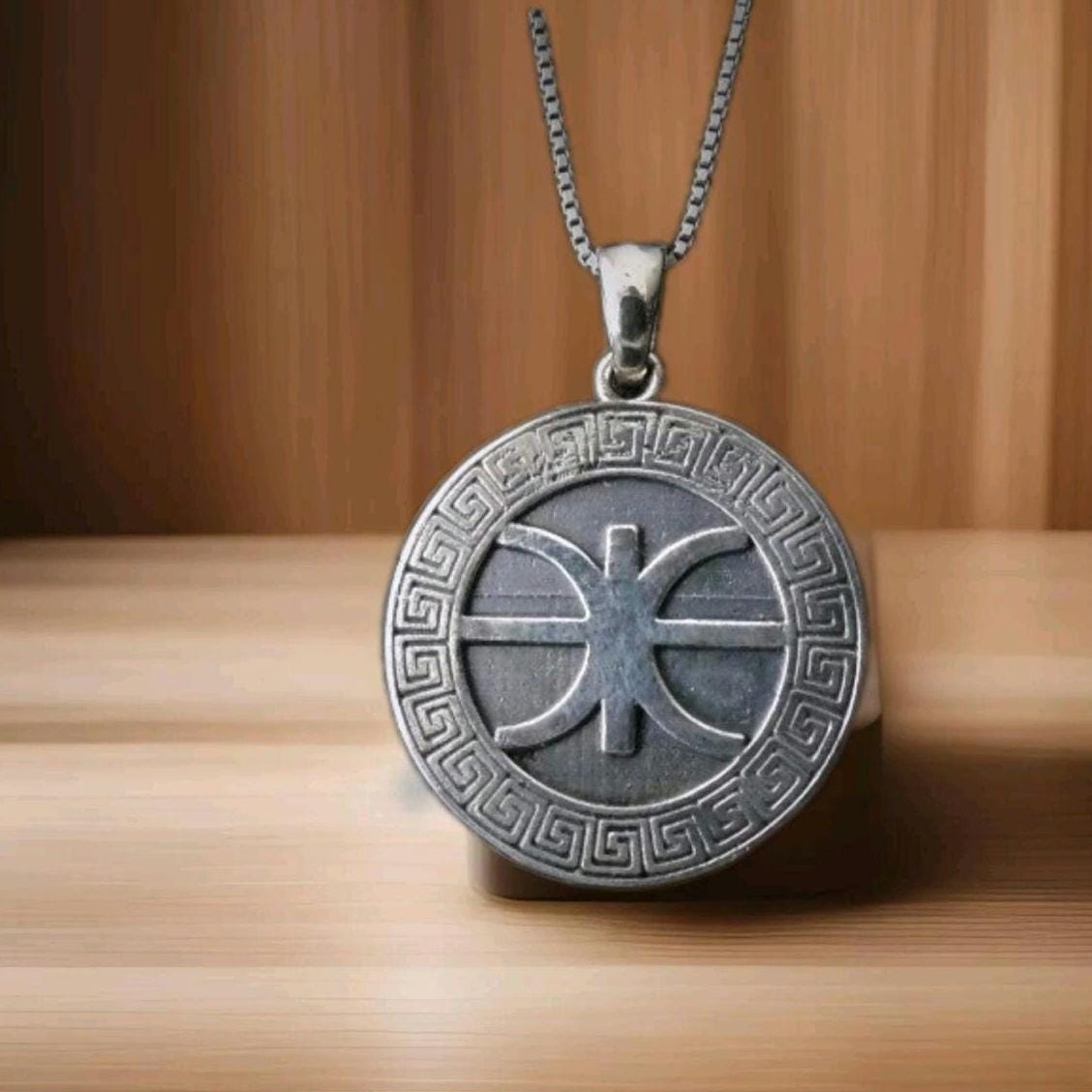 Delphic Epsilon Pendant - Authentic Greek Symbol - Handmade 925 Silver -