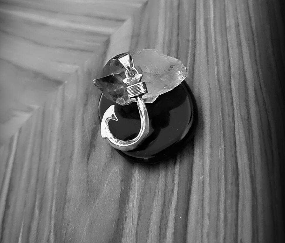 Sterling Silver Hawaiian Fish Hook Pendant: Makau Necklace Charm