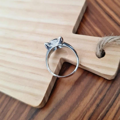 Handmade Sterling Silver Cat Ring: Anatomical Kitty Jewelry