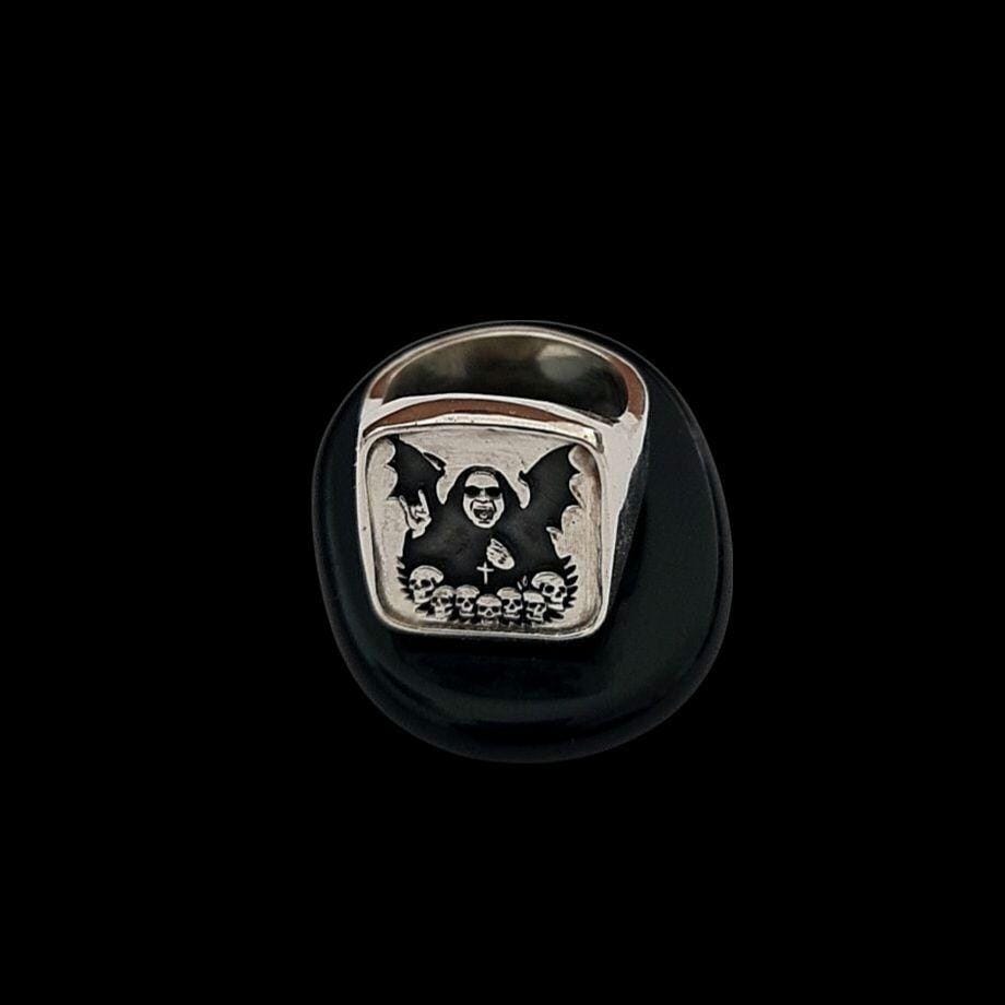 Ozzy Osbourne  Tribute Ring Sterling Silver Signet Ring: Gothic  Jewelry- LIMITED EDITION
