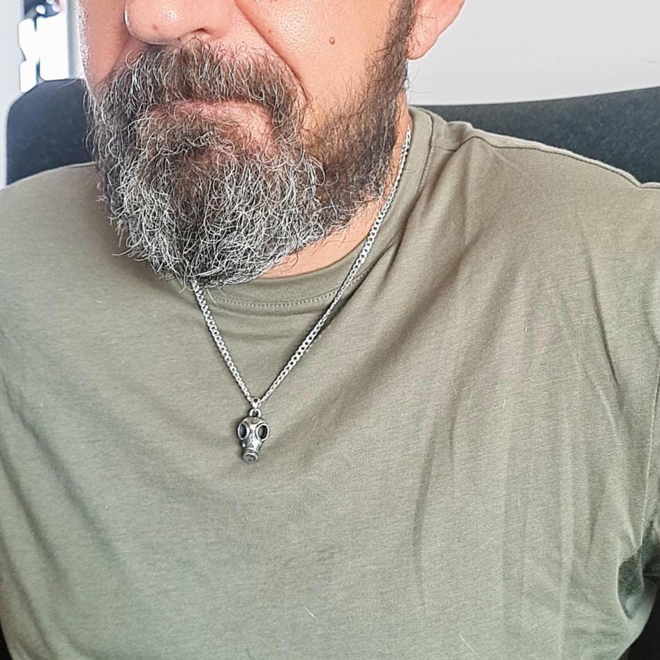 Gothic Steampunk gas mask Pendant – WWII Inspired War - Classic word  2nd War - Military Charm