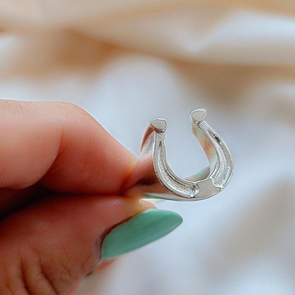 Sterling Silver Horseshoe Signet Ring - Lucky Charm